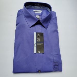 Van Heusen Men's button up purple no iron dress shirt size 16 1/2 regular fit